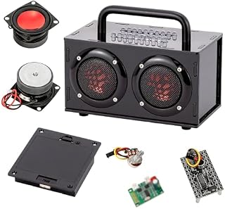 DIY Bluetooth Speaker Kit with LED Lights - STEM Science Project for Kids Ages 8-14, Build Your Own Speaker with Acrylic Case, Educational Electronic Kit for Teens Boys Girls Age 8+(Black)