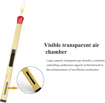 Creative Matchstick Lighter, Open Flame Refillable Novelty Adjustable Metal Lighter Unique Gift for Men Women BBQ, Fireplaces, Camping