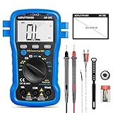 ➤【Batería de 9 V incluida】 Se suministra con un manual de instrucciones gráfico y una batería de 9 V para que puedas empezar a usarlo. Es ligero, portátil con funda de multímetro, apagado automático para ahorrar batería, lo que lo convierte en un multímetro de bolsillo perfecto para llevar.