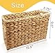 Nexboraque Handgewebter Zeitschriftenhalter Natur Zeitschriftenkorb Rack Wasserhyazinthe schmaler Korb Mülleimer 39,5 x 14,5 x 24 cm Zeitschriftenkorb Weidenkorb für Aufbewahrung Badezimmer Büro