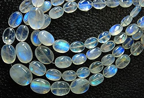 Perles pierre de lune arc-en-ciel naturelles bleues pour créer vos bijoux bohèmes
