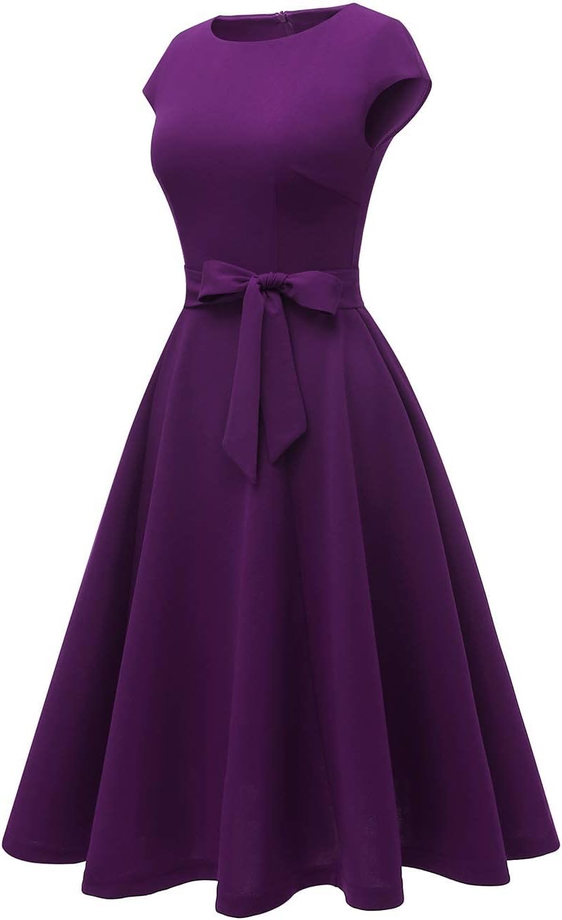DRESSTELLS Women's Cocktail Dresses, Formal Wedding Guest Modest Church Vintage Tea Party Midi Evening Dress - Image 4