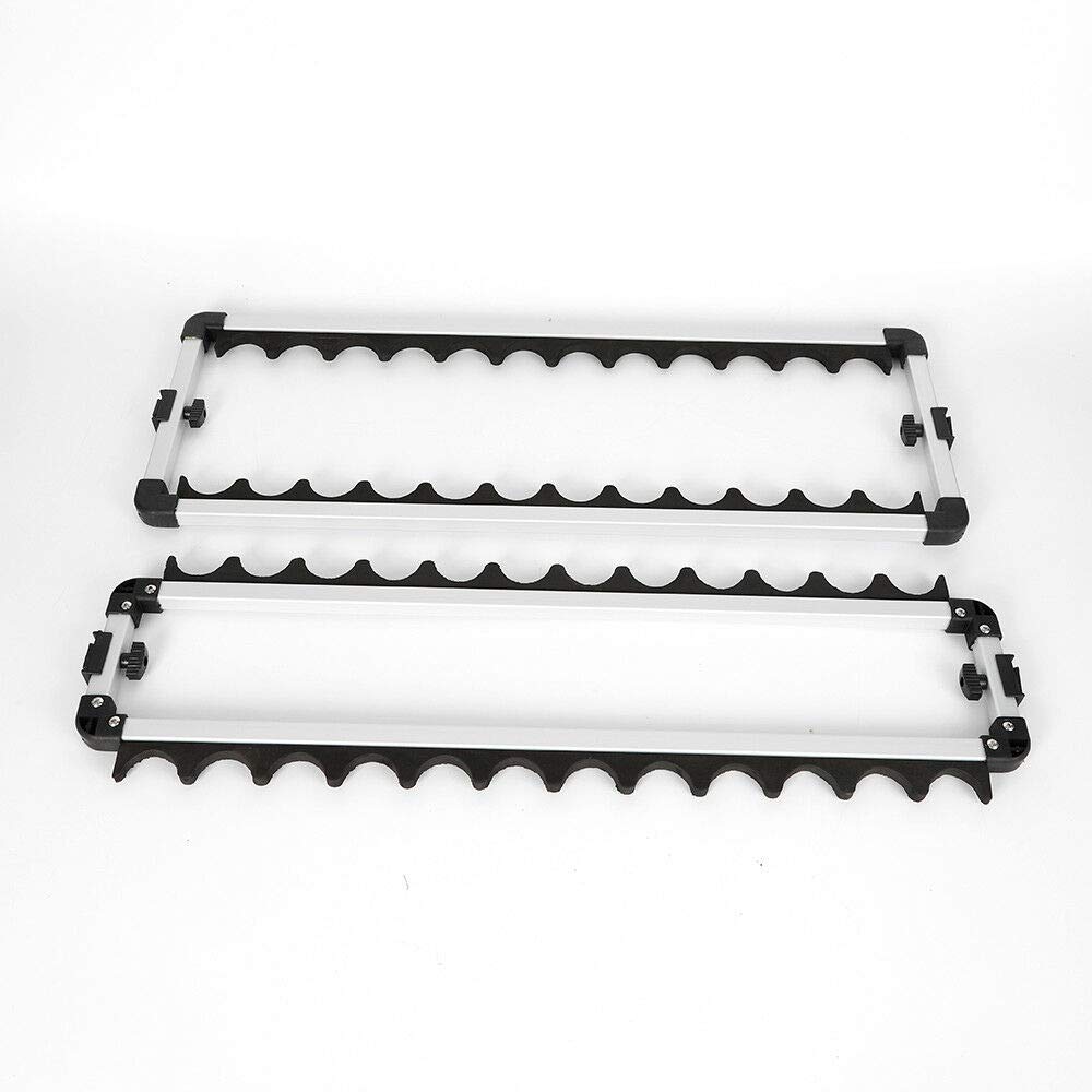 Minus One, supporto per canne da pesca, supporto per canne da pesca, in lega di alluminio, supporta fino a 24 canne per la maggior parte delle canne da pesca, 72 x 32,5 x 72 cm
