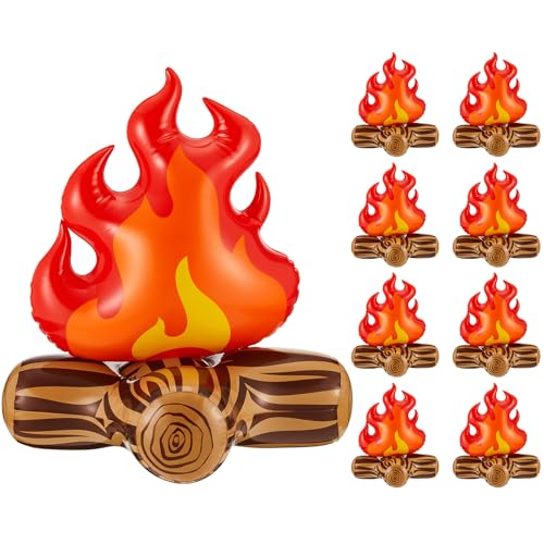 Sumind 2 Pcs Inflatable Fake Campfire Camping Props, Bonfire Party Decor