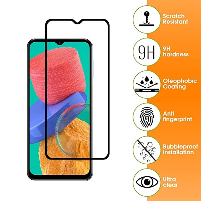 Image of Screen Protector for Samsung Galaxy A23 (Black) Tempered Glass Edge-to-Edge 6D Screen Guard With Installation Kit