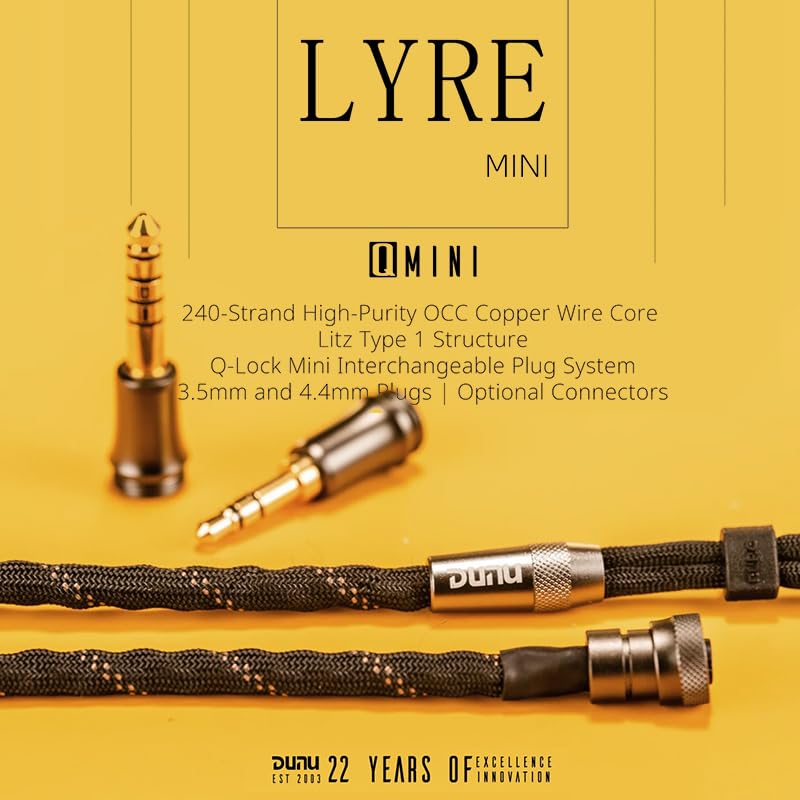 Fanmusic DUNU Lyre Mini Earphone Cable 240-Strand High-Purity OCC Copper Wire MMCX/0.78 2PIN Connector (0.78mm)