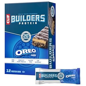 CLIF BUILDERS Protein Bars – OREO-Flavored – Gluten Free – Non-GMO – Low Glycemic – 20g Plant Based Protein – No Artificial Sweeteners – 2.4 oz. (12 Pack)