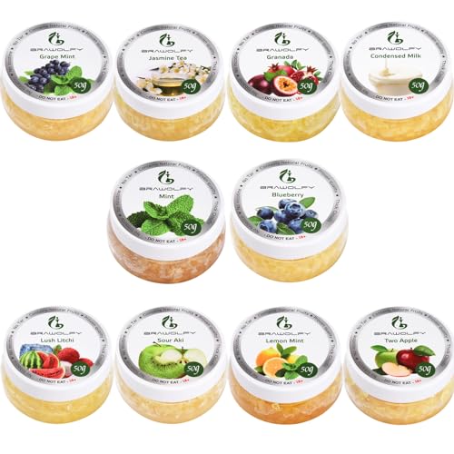 V[V t[o[ Shisha Friut, Hookah Mix Flavors Set, 50-Gram (Pack of 10) 500 Grams of Flavor, Tobacco & Nicotine Free ΂jR`t[ (