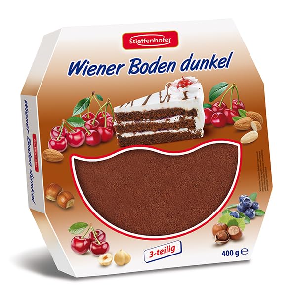 Stieffenhofer Wiener Boden dunkel, Tortenboden, dreiteilig, 400g