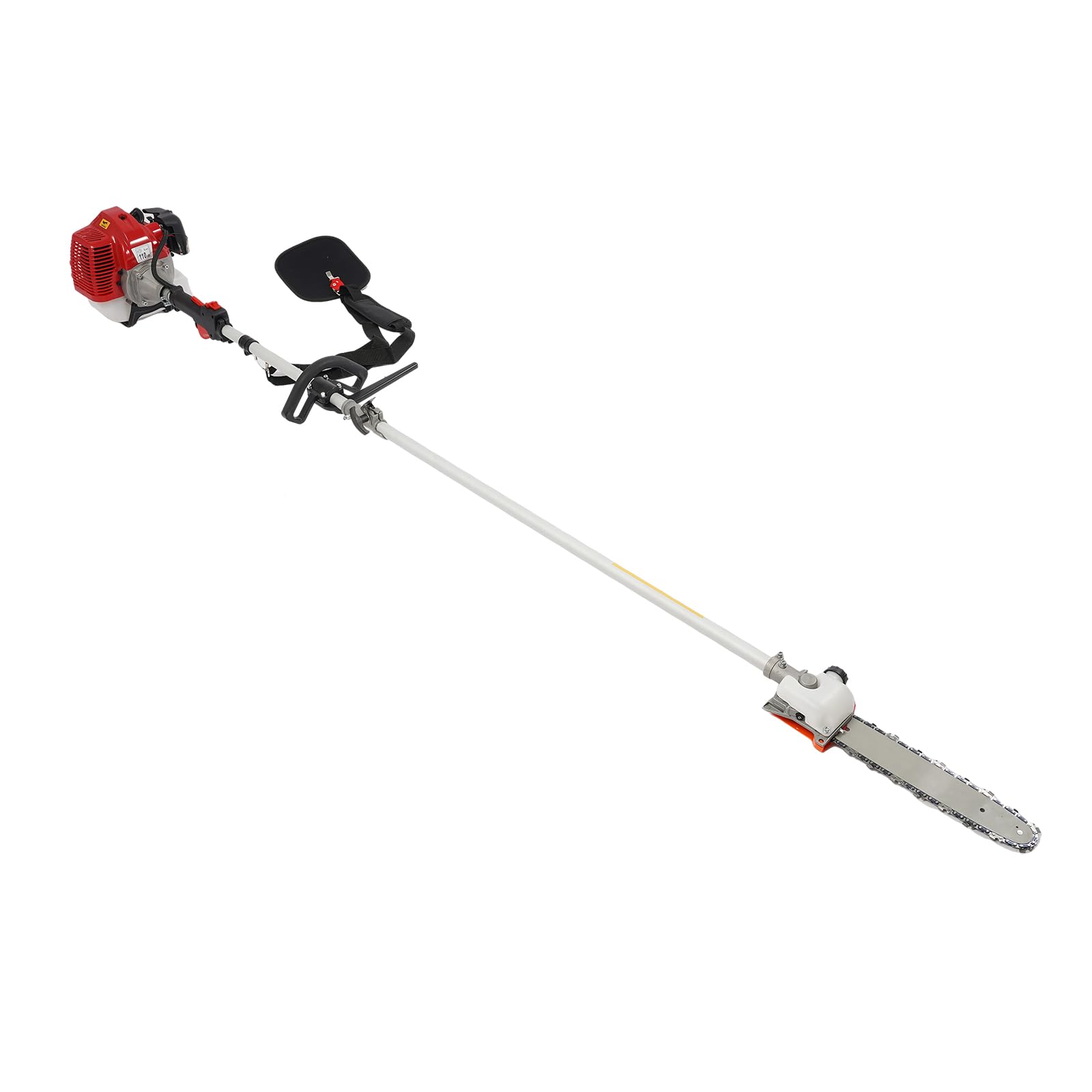 Motosega telescopica a benzina, motore a benzina a due tempi 1,7 CV, sega per potatura lunga con occhiali di protezione, lunghezza asta telescopica 2,4 – 3,5 m, per giardini domestici, parchi e piante