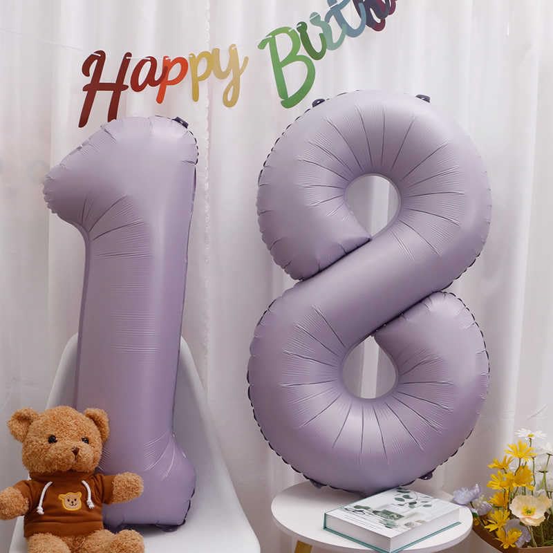 Image of 40 Inch Lilac 1 Balloon for First Birthday, 1st Number Balloons Birthday Decorations, Lavender One Giant Number 1 Balloon