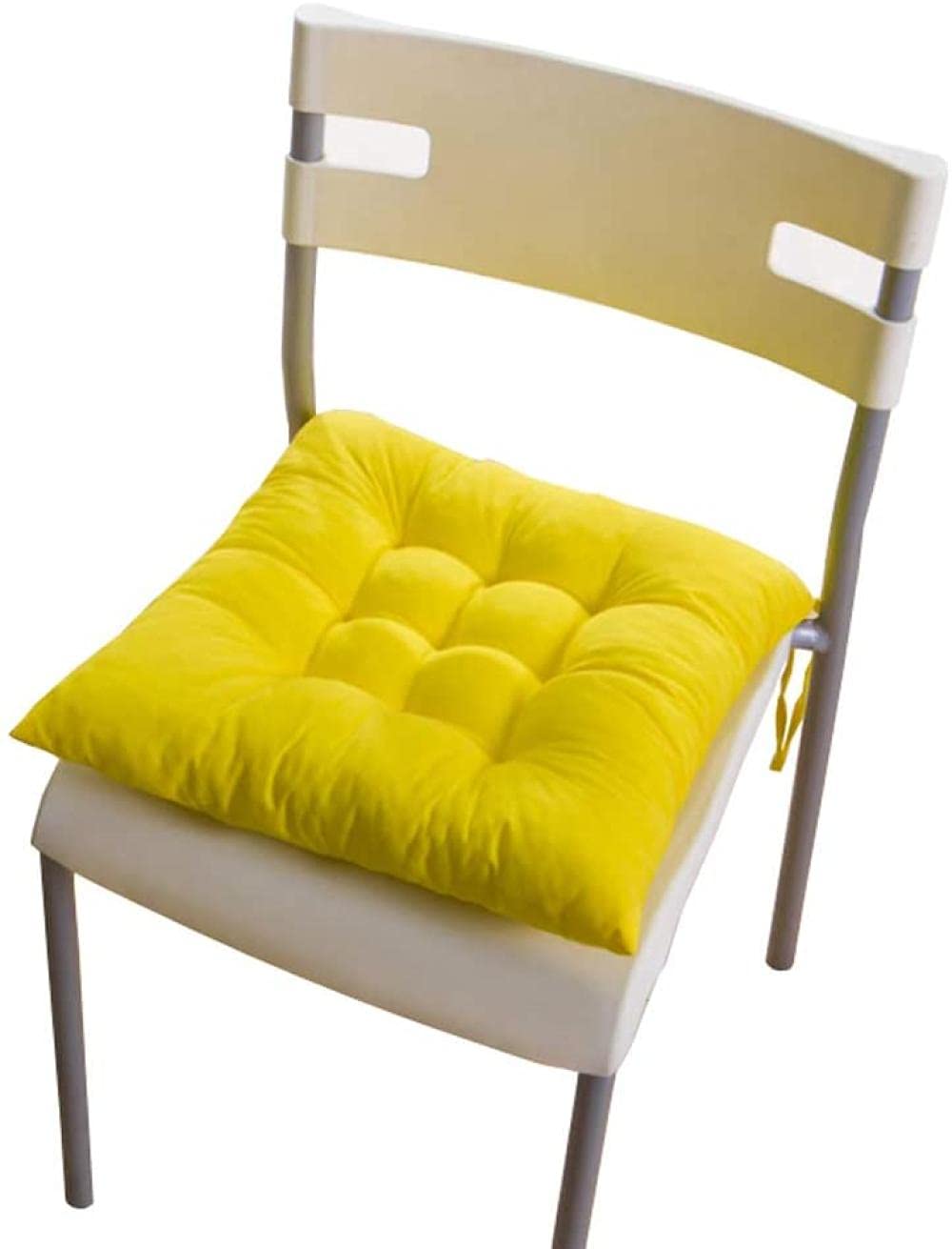 Coussin de chaise contre l'assise dure - Coussins de siège avec attaches jaune salon bureau