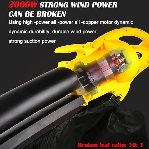 Garden Vacuum Cleaner and Blower, Garden Vacuum and Leaf Shredder with 35-Liter Leaf Collection Bag, Garden Leaf Vacuum Cleaner