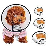 Material: el collar de cono para mascotas de recuperación está hecho de plástico ABS de alta calidad, suave, seguro, el borde está hecho de tela suave, no daña a tu mascota y es cómodo de llevar.