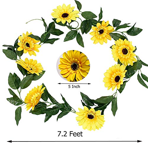 Fielegen 20 Led Sunflower String Lights With Timer,7.2Ft Artificial Sunflower Garland With Lights,Battery Powered Sunflower Vine Fairy Lights For Indoor Bedroom Wedding Home Garden Holiday Decoration #TOP5