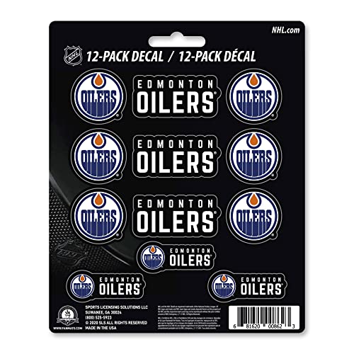 FANMATS 30796 Edmonton Oilers 12 Count Mini Decal Sticker Pack