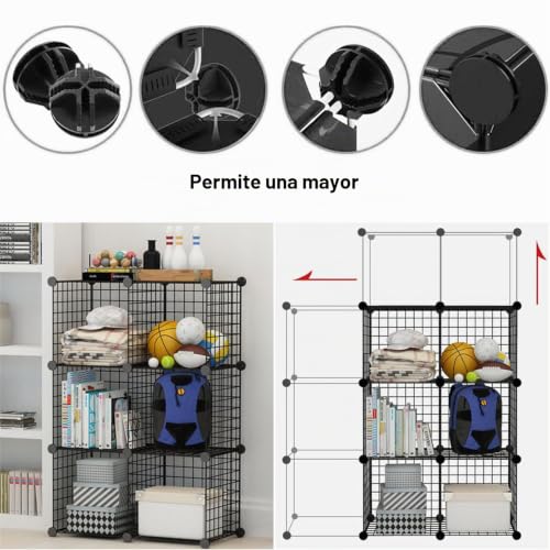 Miniatura 6 de Conector De Cubo De Rejilla, 40pcs Conectores De Cubos De Plástico, Conectores Estantería Modular, Conector De Cubo De Rejilla De Alambre Plástico, Para Estantería Almacenamiento, Negro