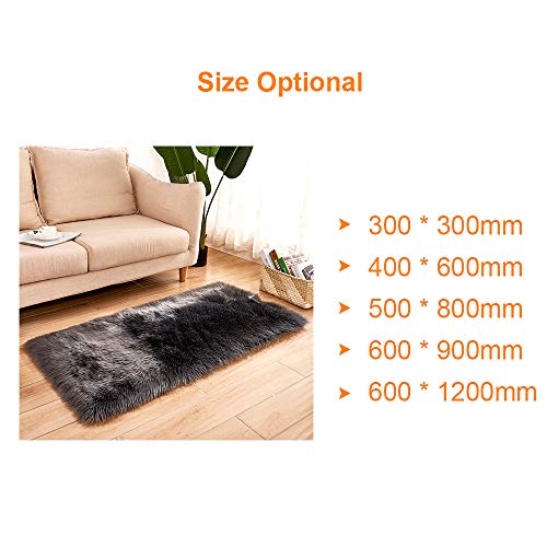 KKmoon Tapetes longos de pelúcia ultra macios em formato retangular Tapete de lã de pele de carneiro