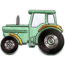 Tractor Crawler plow Farm Truck Mint Green Embroidered Applique Iron-on Patch S-1344