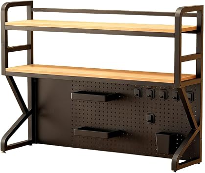 Desktop Bookshelf Organizer - Desk Shelf Stand, Freestanding Storage Rack Display Shelf, Desktop Bookshelf Storage Rack for Home Office Dorm,Black,50cm/19.6in