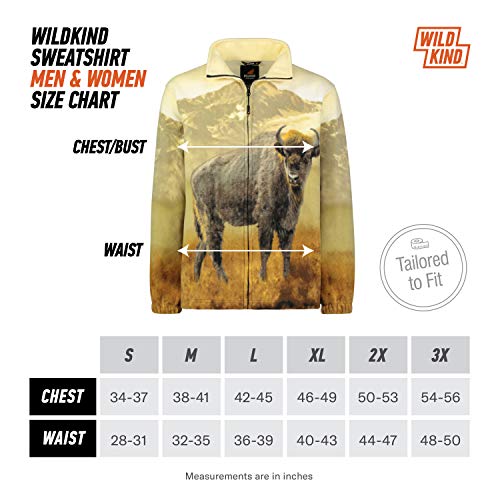 TrailCrest Men's Women's Sweater Jacket Full Zip Fleece American Bison Sweatshirt Wildkind - Thumbnail 5