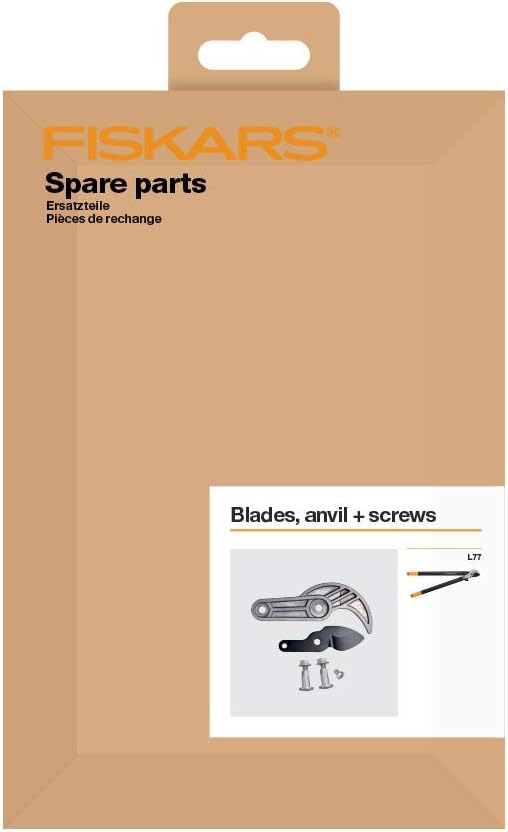 Fiskars PowerGear Anvil Shears L77 Replacement Set, Black/Grey, Stainless Steel