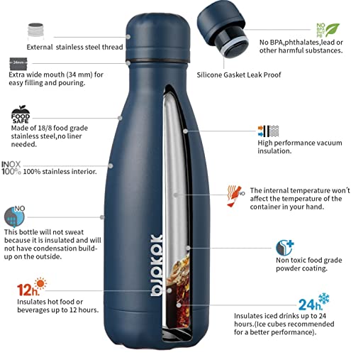 Image of BJPKPK 12 oz Small Insulated Water Bottle, Stainless Steel Leak Proof Flask