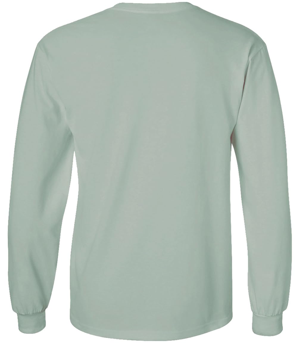 Joe's USA Men's Long Sleeve Heavyweight 6.1-Ounce Cotton T-Shirt-L-StoneGreen