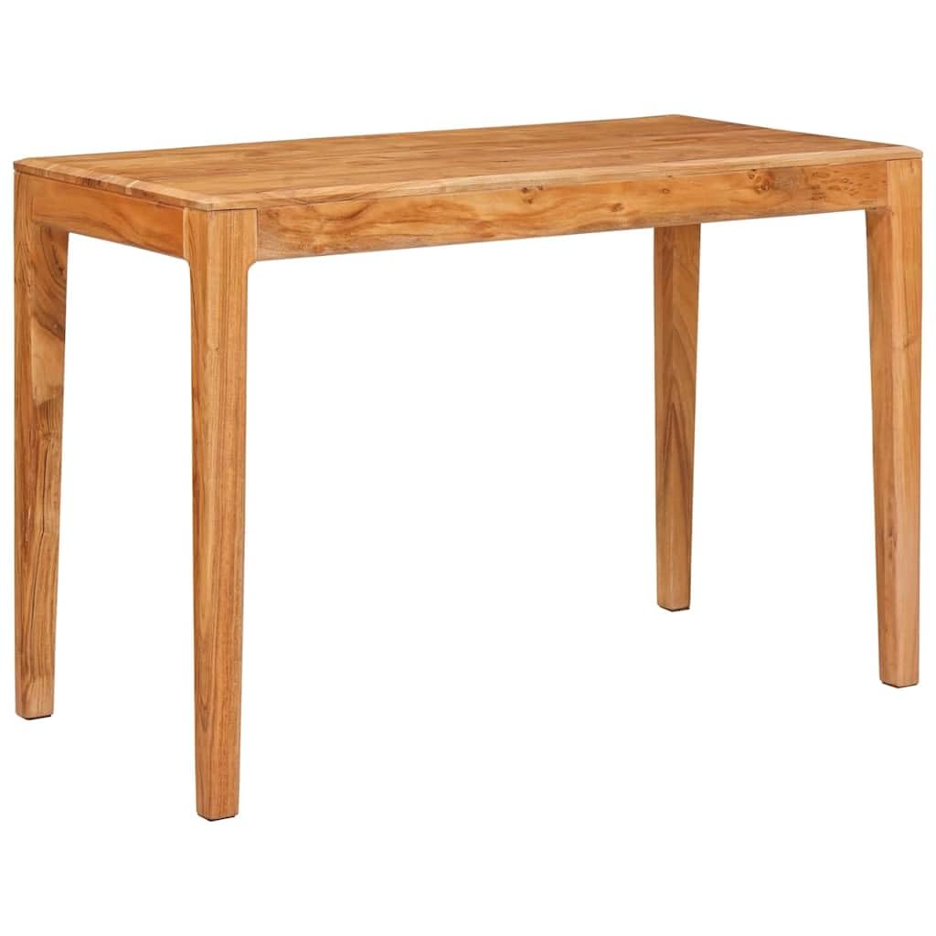 Stół do jadalni z litego drewna akacjowego, brązowy, 110 x 55 x 76 cm, nowoczesny stół kuchenny, stół do jadalni ze stabilnym stelażem, zajmuje mało miejsca do salonu i jadalni