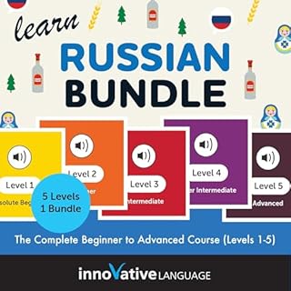 Page de couverture de Learn Russian Bundle: The Complete Beginner to Advanced Course (Levels 1-5)