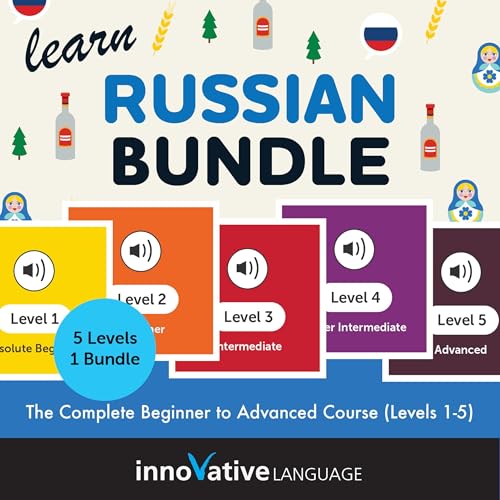 Page de couverture de Learn Russian Bundle: The Complete Beginner to Advanced Course (Levels 1-5)
