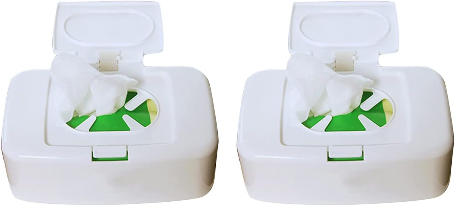 Wet Wipes Box, Baby Moist Toilet Paper Box with Lid, Car Plastic Wet Wipes Dispenser, Wet Wipes