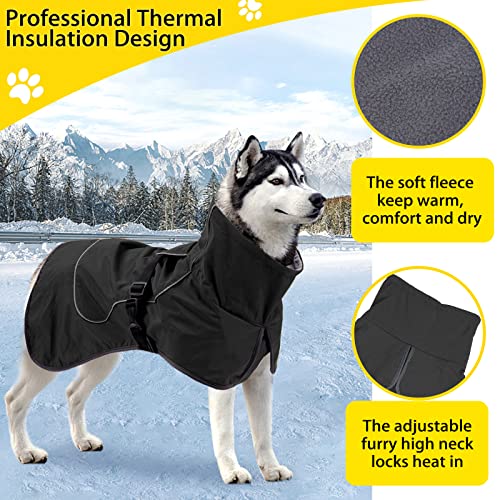 Dog Coat Waterproof Dog Raincoat Cold Weather Reflective Jacket with Soft Fleece Lining Warm Coat for Pet Dog Indoor & Outdoor Camping Hiking for Medium Large Dogs -Black M Dog Coat Waterproof Dog Raincoat Cold Weather Reflective Jacket with Soft Fleece Lining Warm Coat for Pet Dog Indoor & Outdoor Camping Hiking for Medium Large Dogs -Black M