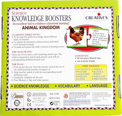 Image of Creative's Science Knowledge Boosters Animal Kingdom, 24 Match-Up Cards, Animal Characteristics Vocabulary Activity, Conforms to National Curriculum | Card Game Ages 4+