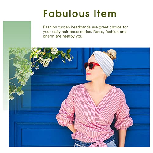 Image of Tobeffect 7'' Extra Wide Headbands for Women, Large Thick Turban Head Wrap Headband, Boho Bandana Head Bands for Women's Hair, Non Slip Workout Yoga Hairband Hair Accessories, 6 Pack