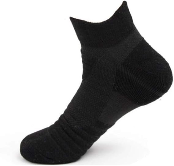 AntiBlister Cushioned Basketball Athletic Men's Running Socks (Black