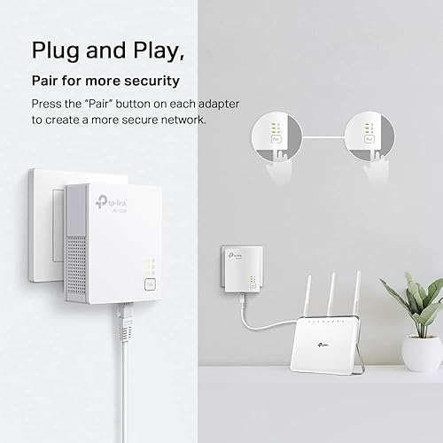 Miniatura 3 de TP-Link Powerline - Kit de iniciación de adaptador Ethernet AV1000, puerto Gigabit, Plug & Play, Ethernet sobre potencia, tamaño nano, ideal para