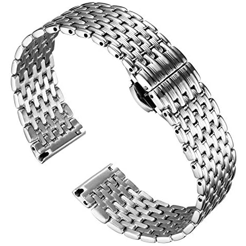 BINLUN Correa de Reloj de Acero Inoxidable de Malla de Reemplazo Cover