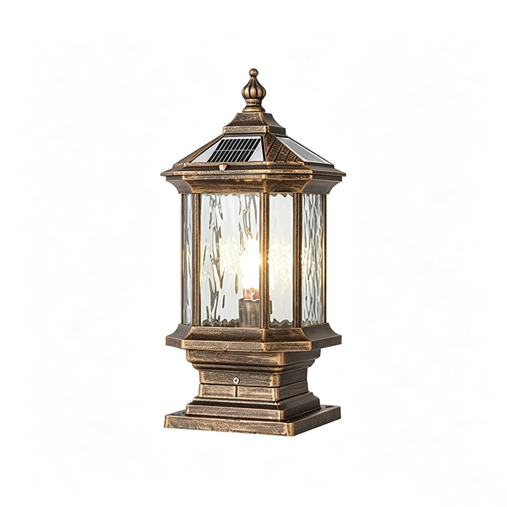 Modern Outdoor Solar Post Light LED Fence Deck Cap Pillar Column Lamp