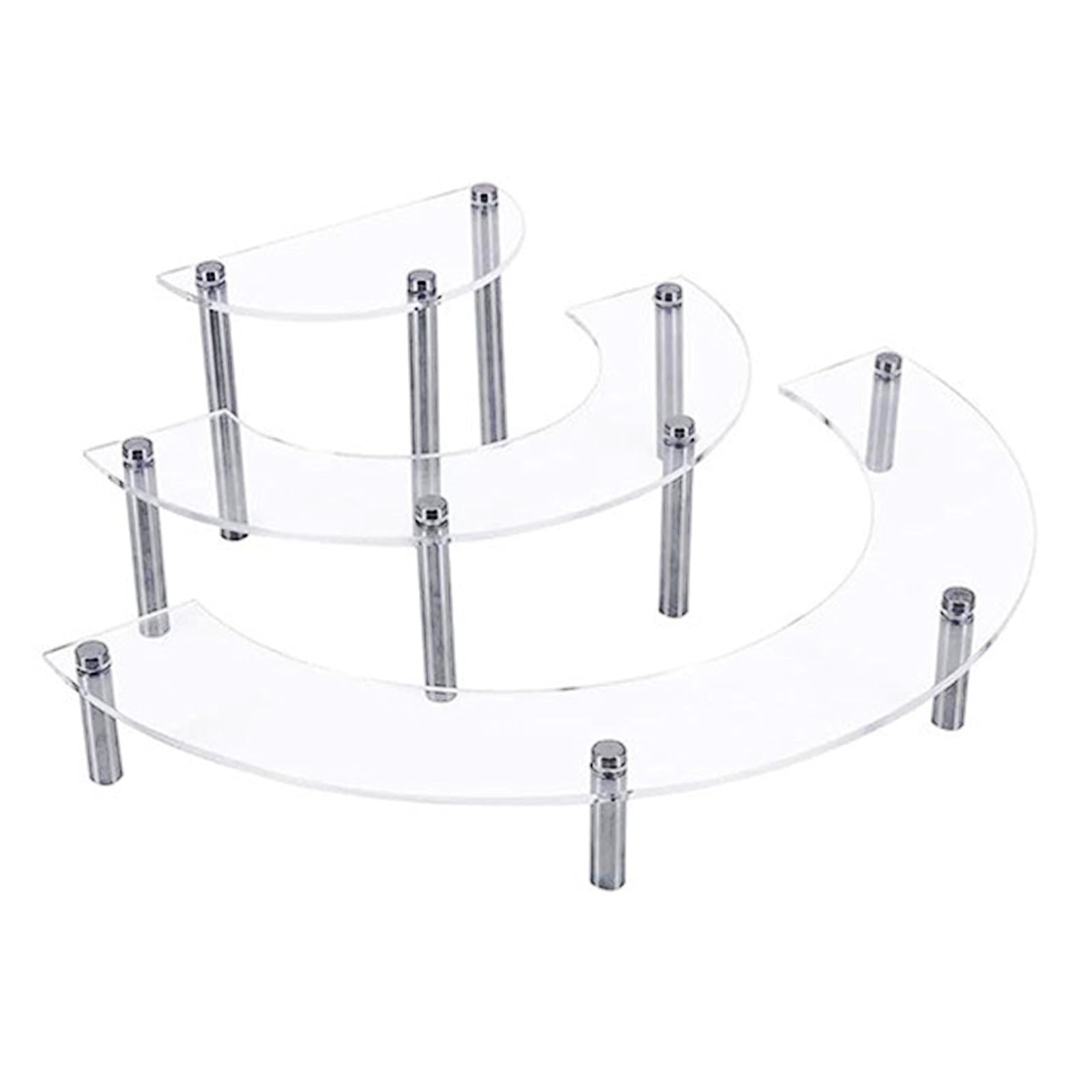 Jazuaiao 3 Tiers Acrylic Risers for Perfumes and Dessert Tiered Figures Display Shelves Home Decoration Storage Organiser Collectible Display Shelf