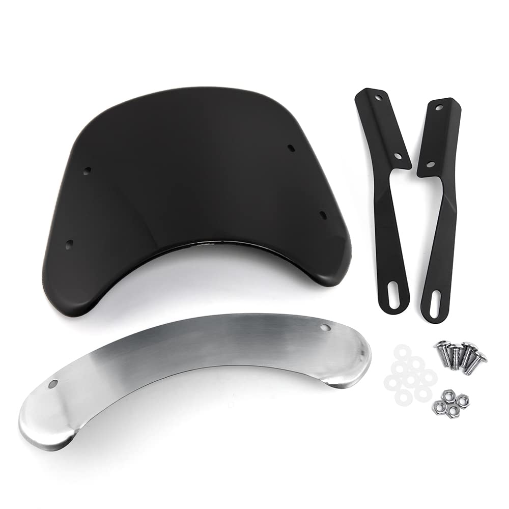 Parabrezza e deflettori moto Parabrezza universale paravento per moto con faro da 5'' - 7'' (Nero)