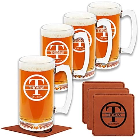 Custom Gifts for Men - Etched Beer Mugs Personalized Man Cave Bar Gifts for Husband, Boyfriend, Dad - Valentine's, Housewarming, Anniversary. Cover