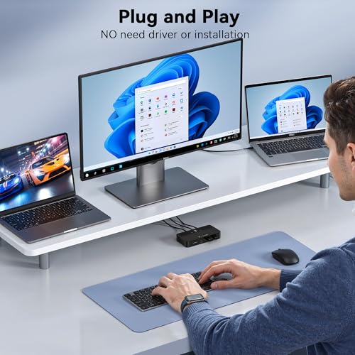 TobenONE USB C KVM Switch 1 Monitor 2 Computers 4K - image 7