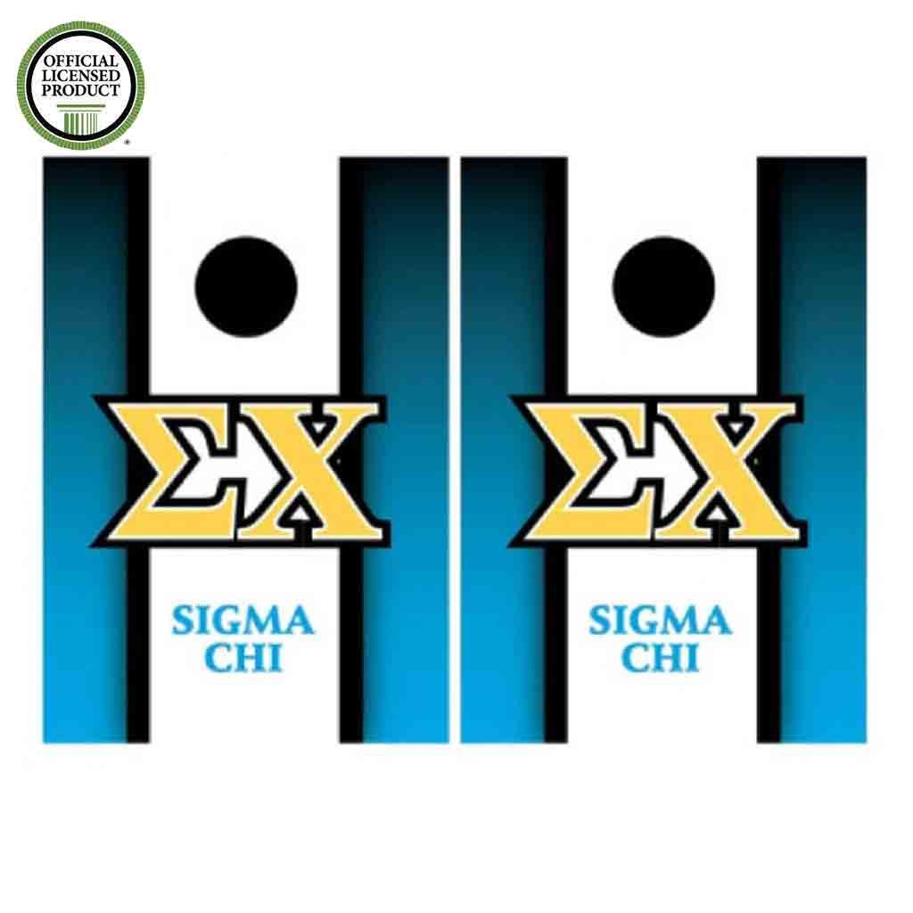 VictoryStore Cornhole Games - Sigma Chi Cornhole Bag Toss Game - Vertical Stripe - 8 Bags Included