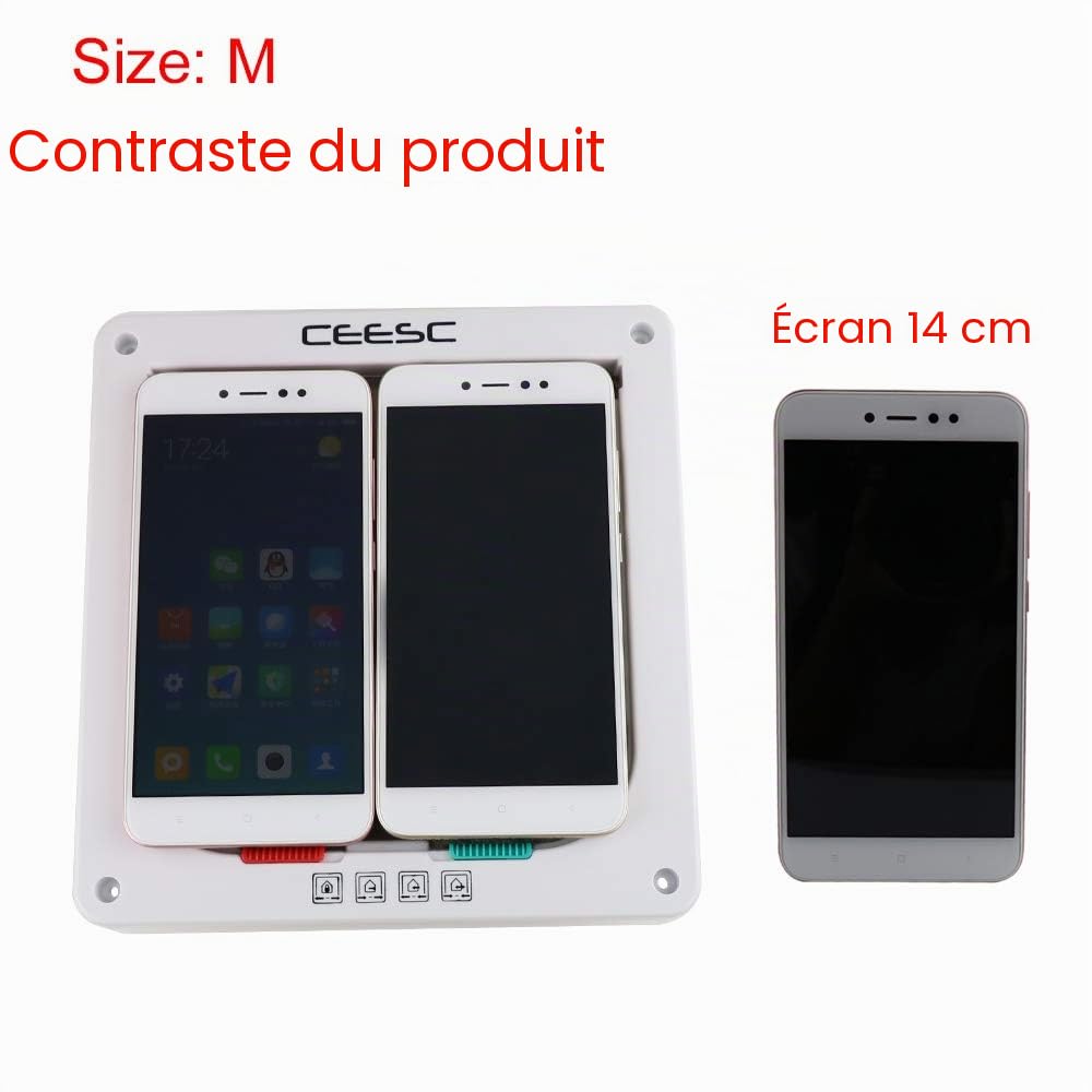 CEESC Chatière pour Chat, Chatière Verrouillable à 4 Voies pour Chat, Petit Chien, Facile à Installer et à Utiliser(M,Blanc)