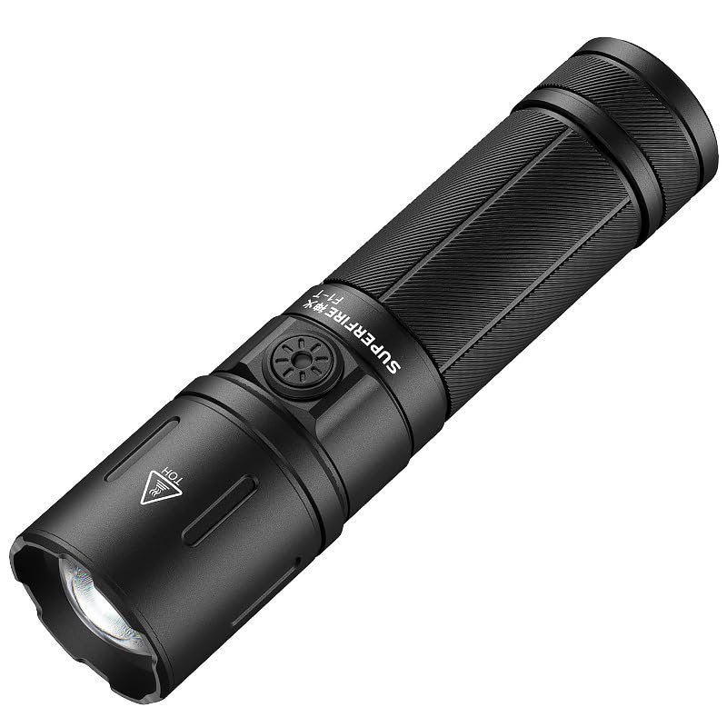 SuperFire wiederaufladbare LED Taschenlampe mit Zoom-Funktion, 1000 Lumen, 2500-mAh-Akku und Ladekabel, 5 Modi, geeignet für den täglichen Gebrauch,...
