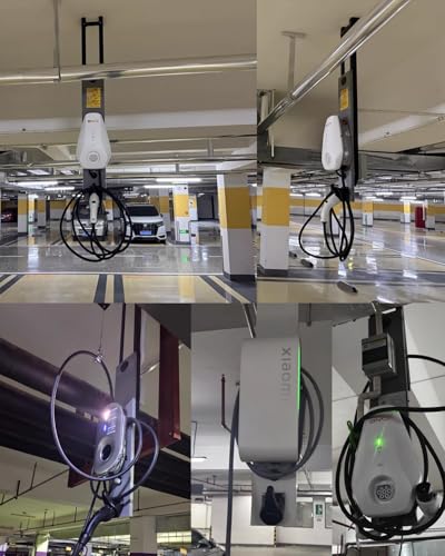 Borne de recharge et support de câble de recharge Tesla pour plafond suspendu gris - 7
