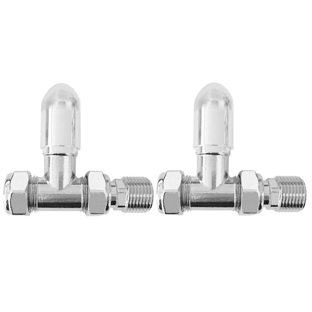 NRG 15mm Chrome Straight Radiator Valve Lockshield Valves Central Heating Taps