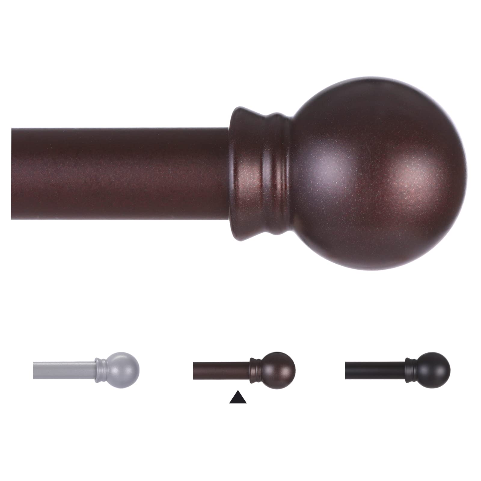 Photo 1 of Thestoa Brown Adjustable Curtain Rod (48"-92")