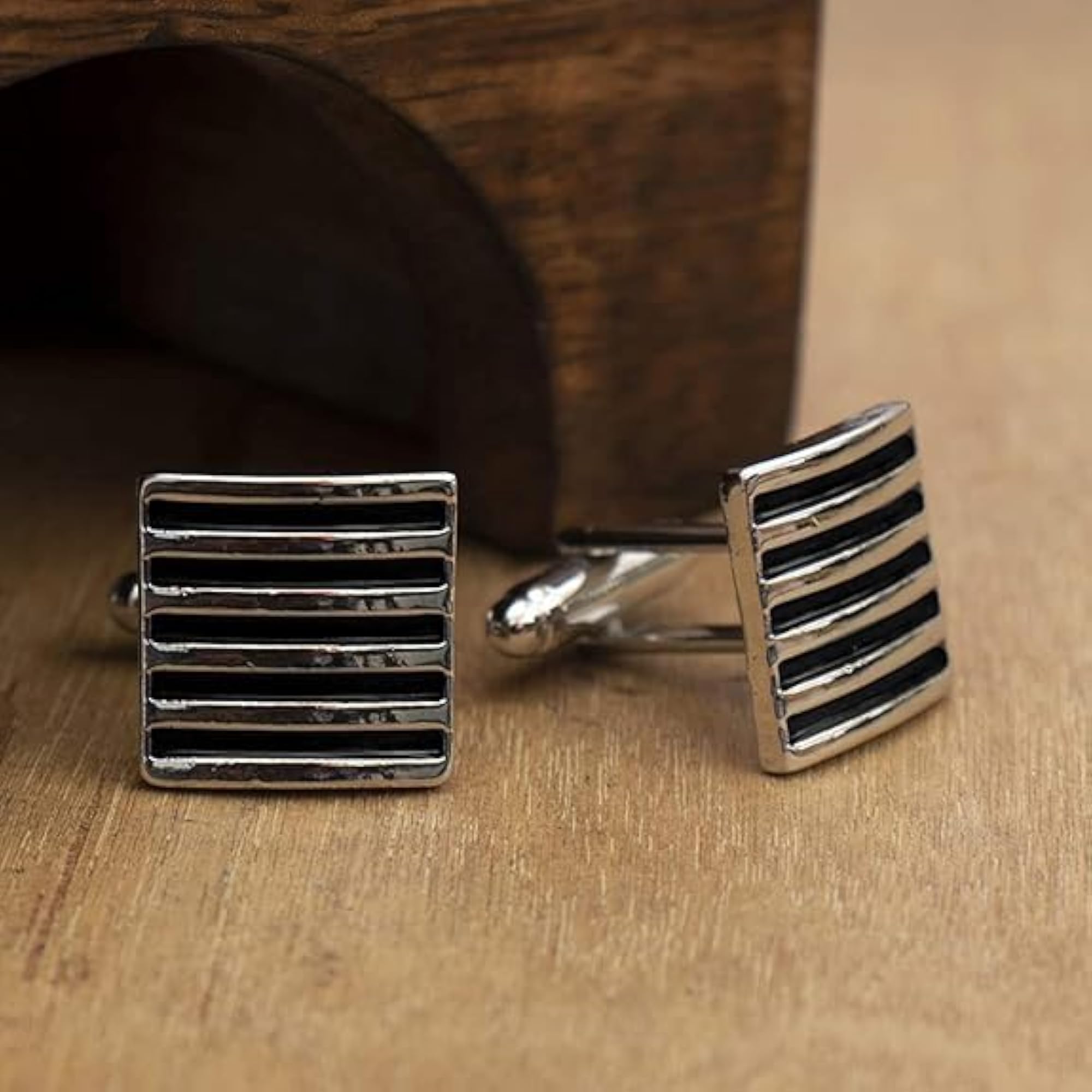 Men's Silver Cufflinks Set for Formal Wear